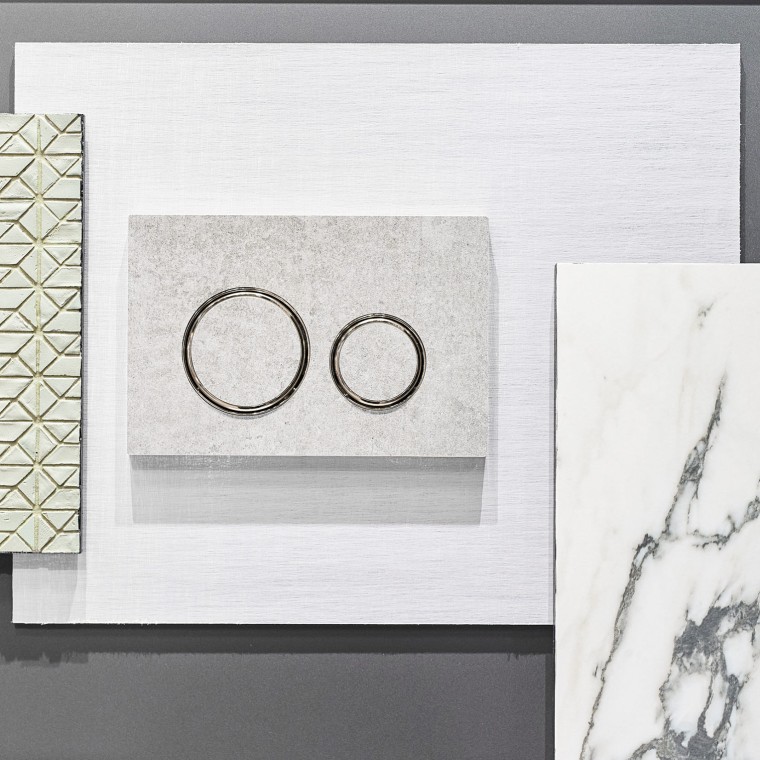 Ovládací tlačítko Sigma21 v dekoru betonu s chromovanými tlačítky