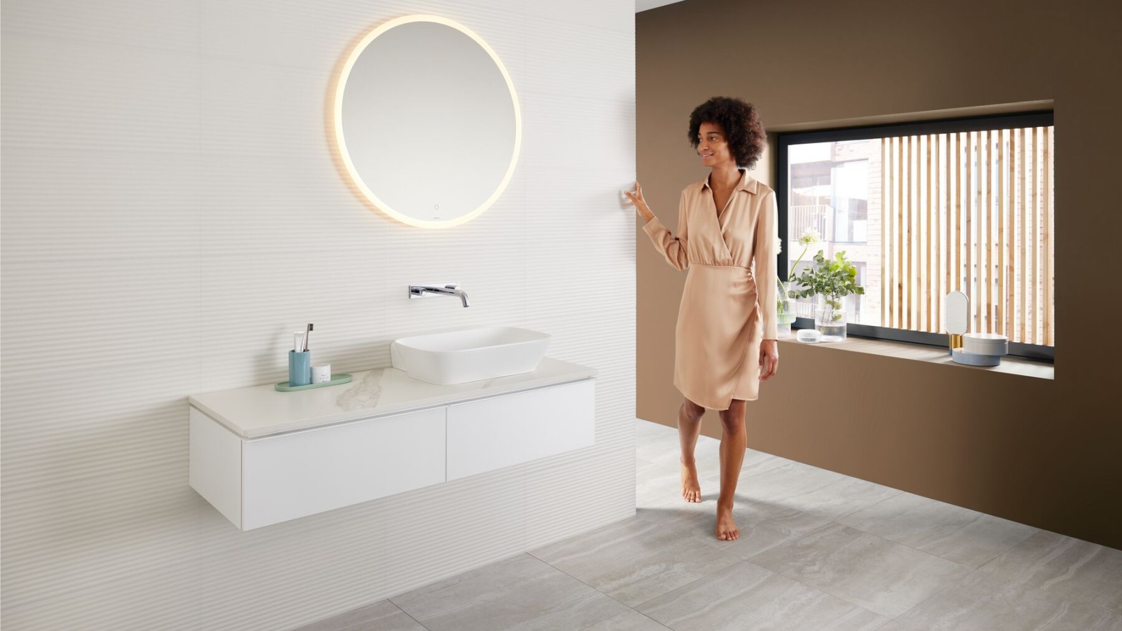 Washbasin area finder Washbasin area finder
