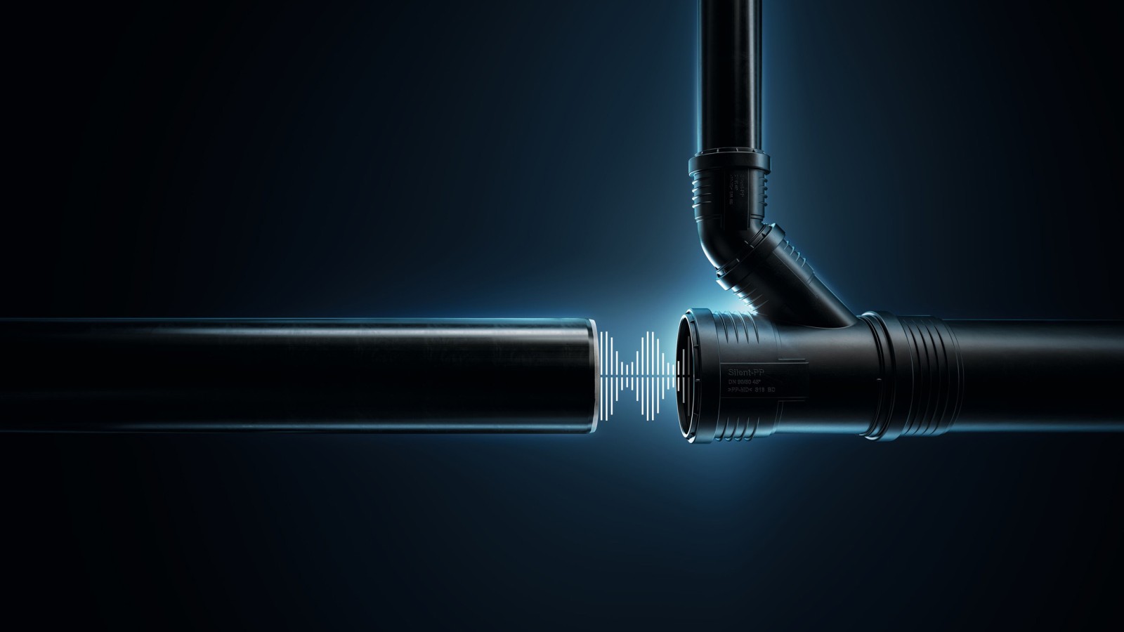Sound-optimised pipe and fitting from Geberit Silent-PP Sound-optimised pipe and fitting from Geberit Silent-PP