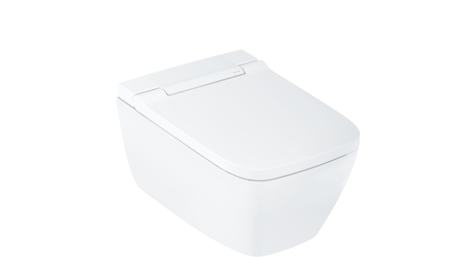 Geberit AquaClean Sela Square se sněhové bílým designovým víkem