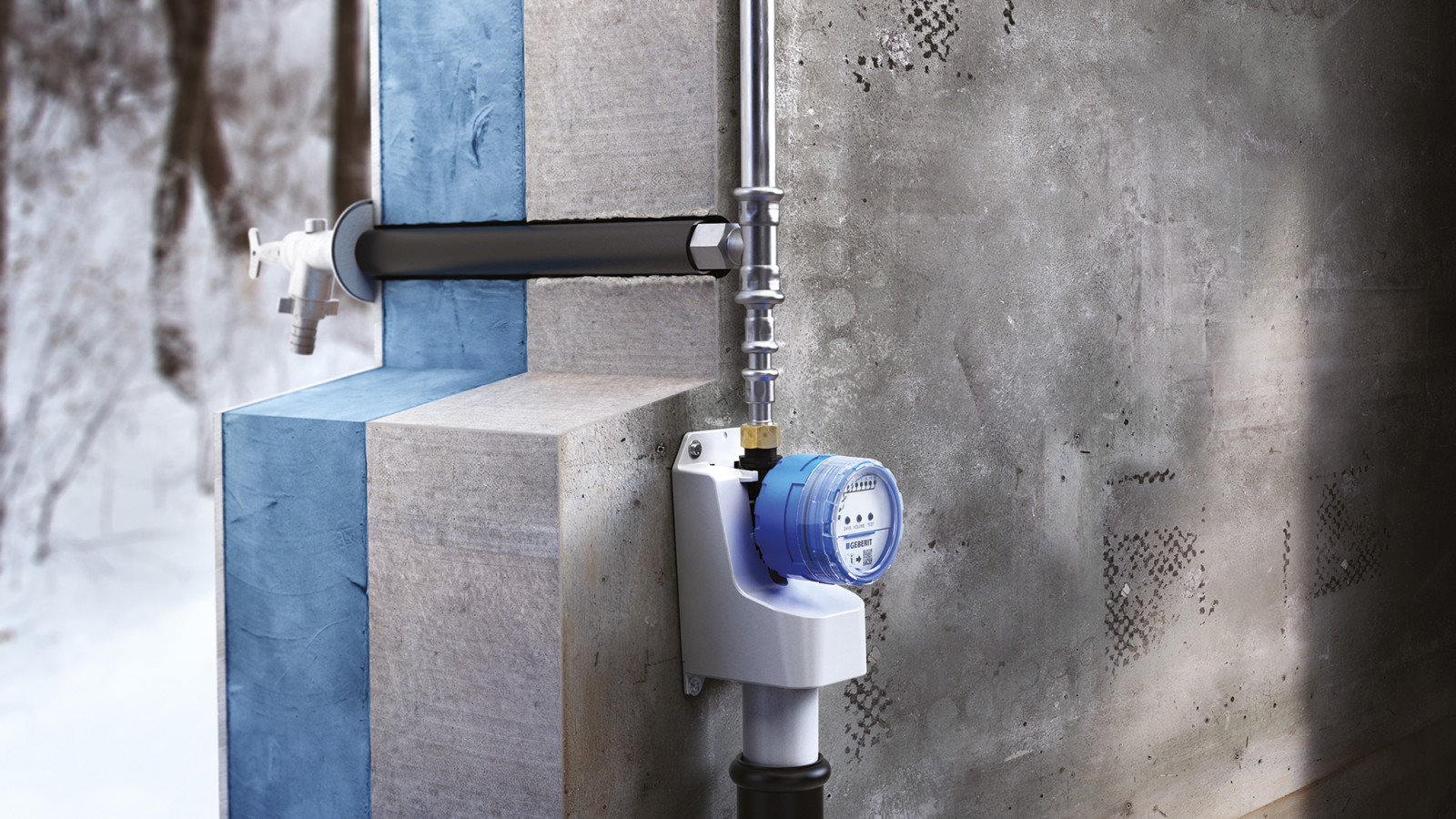 Hygienické propláchnutí Geberit HS01 na potrubí využívaném pouze v některých obdobích roku (© Geberit) Hygienické propláchnutí Geberit HS01 na potrubí využívaném pouze v některých obdobích roku (© Geberit)