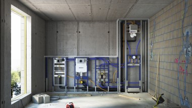 Předstěnová instalace a nádržky Geberit Duofix v systémové stěně