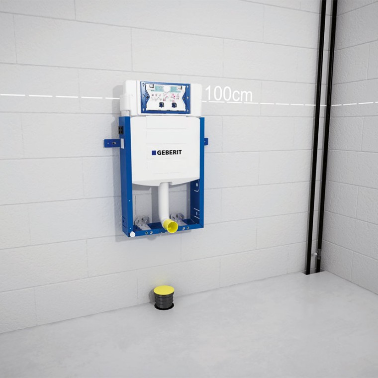 Připevněte prvek Geberit Kombifix ke stavební konstrukci pouze ve čtyřech upevňovacích bodech. Připevněte prvek Geberit Kombifix ke stavební konstrukci pouze ve čtyřech upevňovacích bodech.