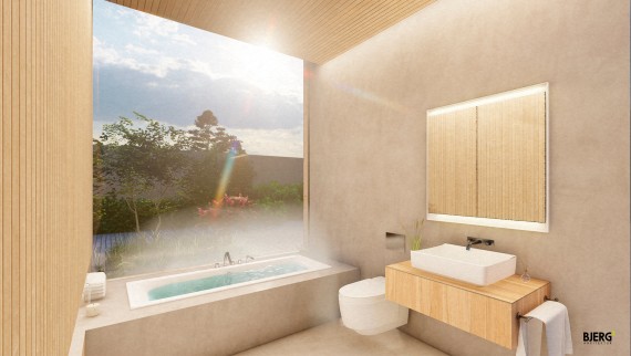 V koupelně o rozloze 6 metrů čtverečních byste měli cítit klid a pohodu (© Bjerg Arkitektur)