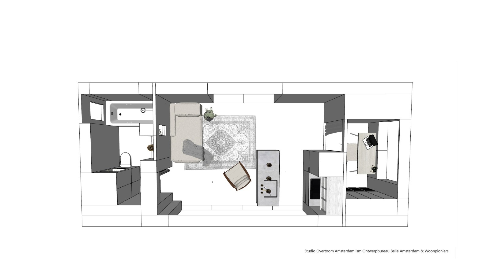 Ilustrace Tiny House (© Woonpioniers) Ilustrace Tiny House (© Woonpioniers)