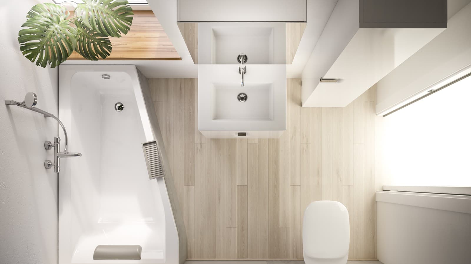 Koupelna s malým půdorysem Koupelna s malým půdorysem