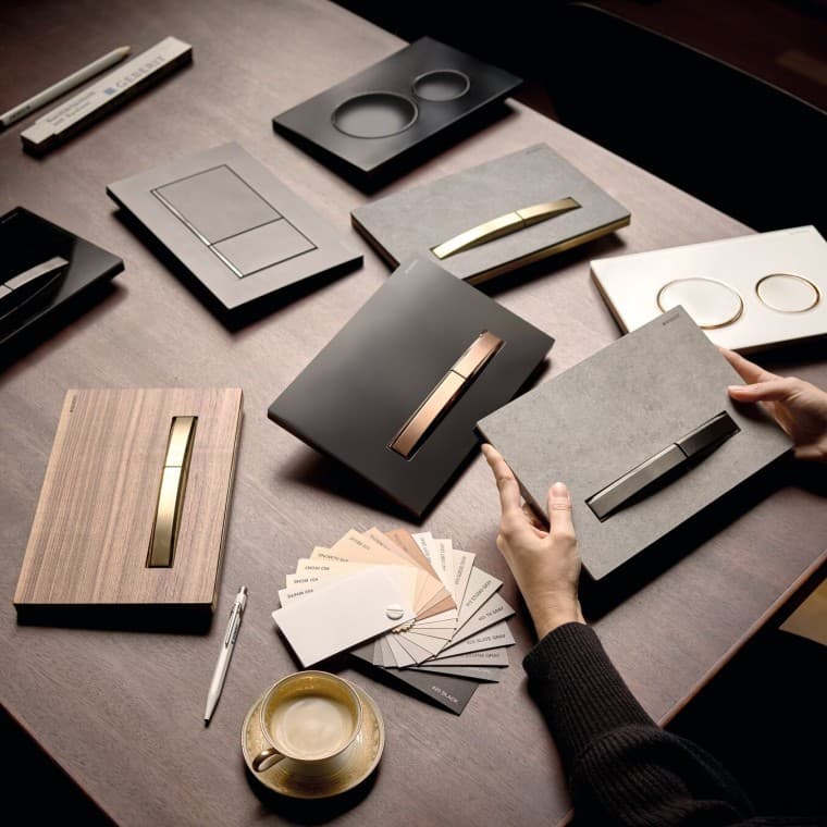 Rozsáhlý sortiment ovládacích tlačítek Geberit Rozsáhlý sortiment ovládacích tlačítek Geberit