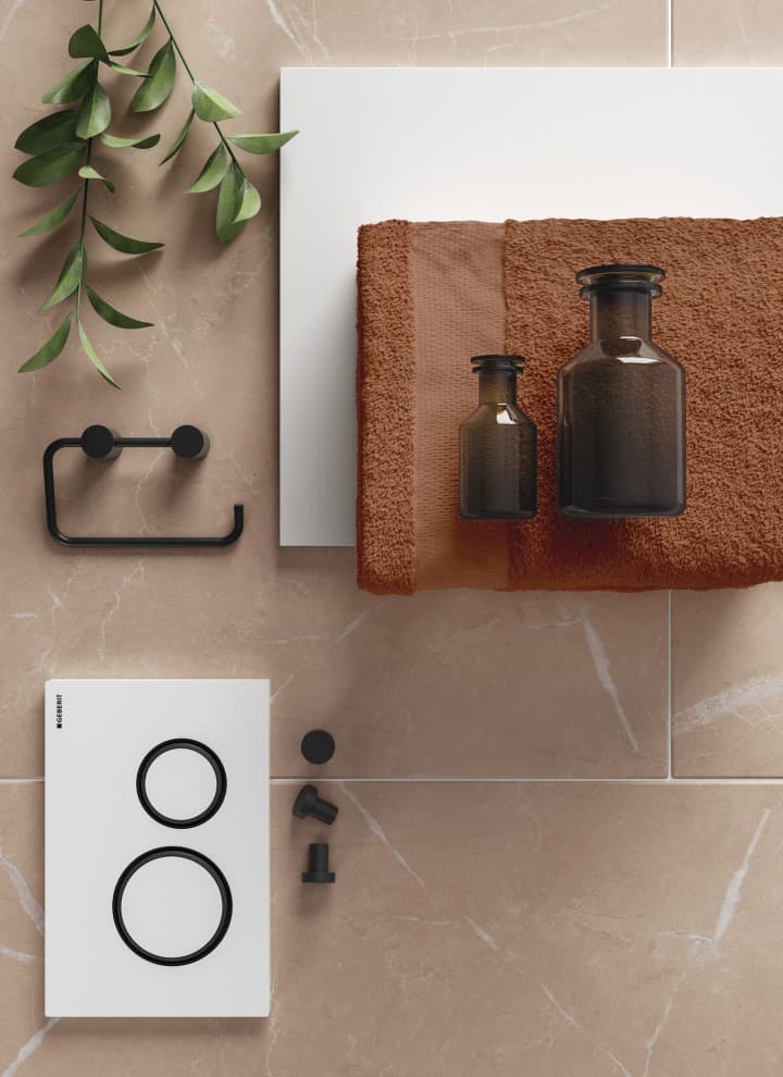 Hnědá barva v koupelně Hnědá barva v koupelně