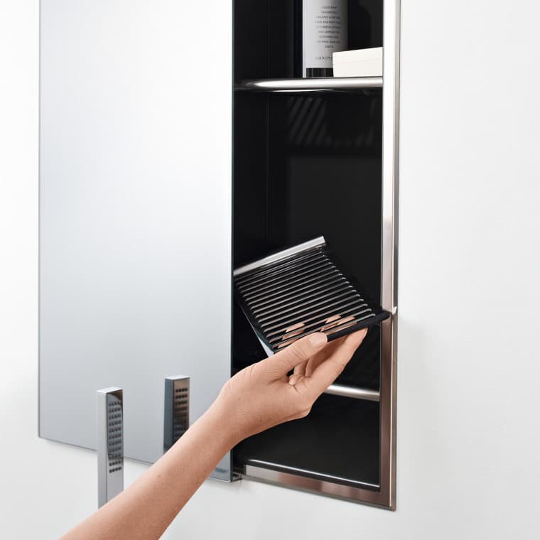 Úložný box do výklenku v umbrově šedé Úložný box do výklenku v umbrově šedé