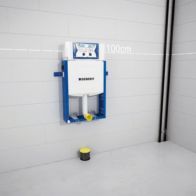 Připevněte prvek Geberit Kombifix ke stavební konstrukci pouze ve čtyřech upevňovacích bodech. Připevněte prvek Geberit Kombifix ke stavební konstrukci pouze ve čtyřech upevňovacích bodech.