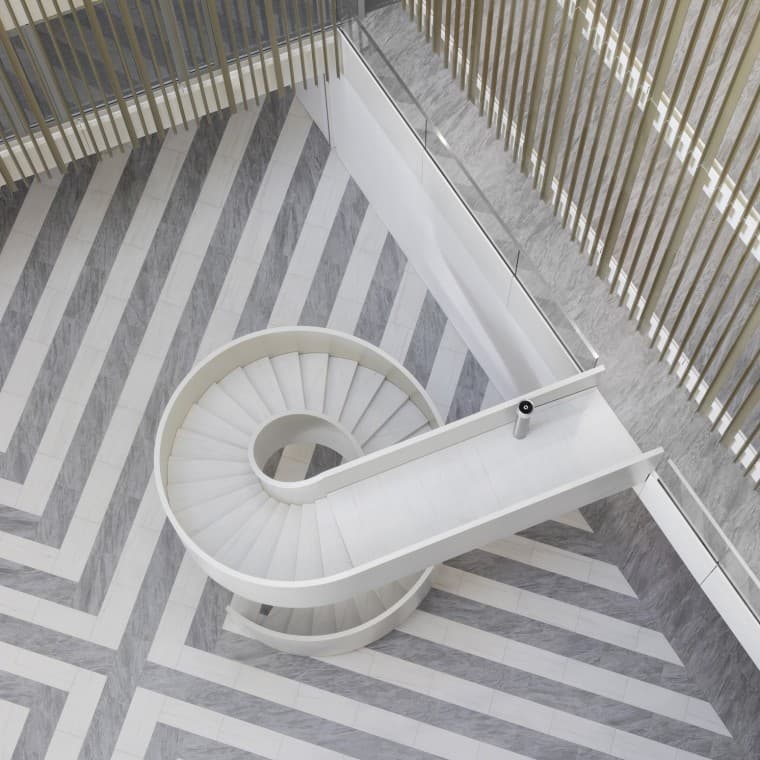 Centrální atrium slouží nejen jako místo setkávání, ale také jako klíčový prvek ventilačního systému. (© Ana Skobe) Centrální atrium slouží nejen jako místo setkávání, ale také jako klíčový prvek ventilačního systému. (© Ana Skobe)